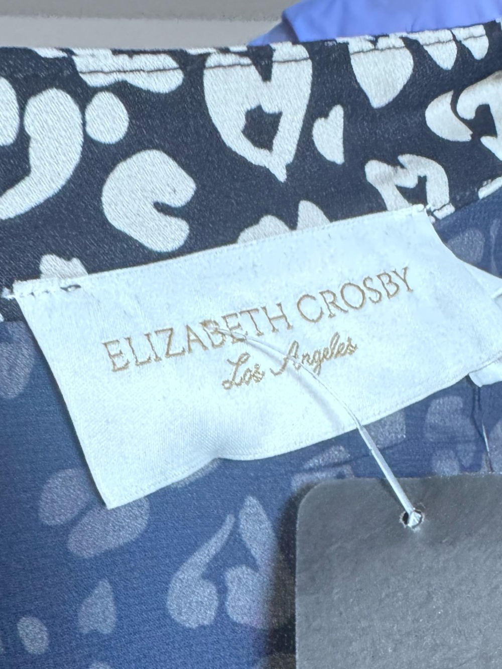 Elizabeth Crosby “Gemma” Blue & Cream Blue & Cream Size L NWT - Picture 3 of 3